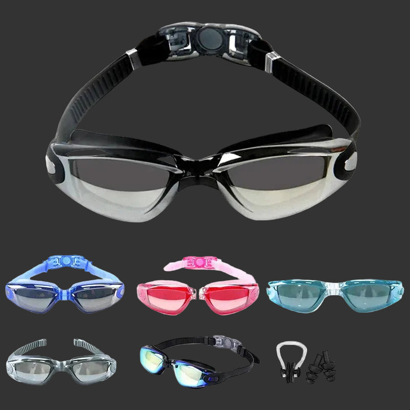 Swimming Goggles for Men & Women – Anti-Fog UV Protection, Waterproof, Adjustable Silicone Swim Goggles for Adults & Kids